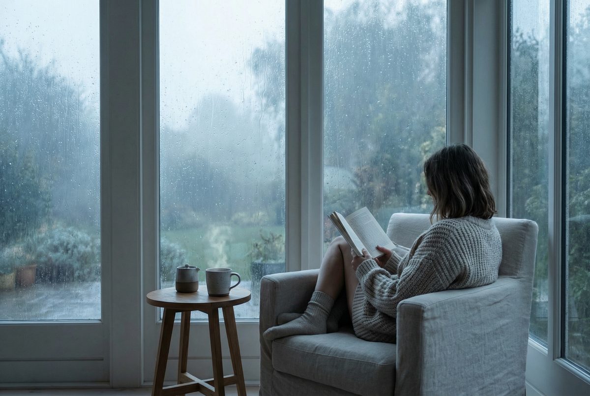 蘑菇影视-雨天读书慢时光治愈系视频
